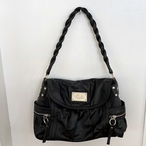 Relic zippered biker black shoulder bag handbag